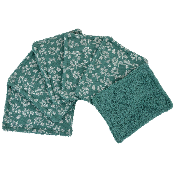 Lot de 6 lingettes bébé lavables et réutilisables en coton bio et oekotex vert sapin