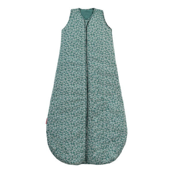 gigoteuse enfant 130 cm en coton bio vert sapin imprimé fleurs tog 2,5