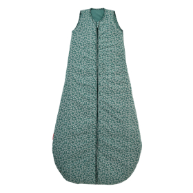 gigoteuse enfant mixte 6-10 ans 150 cm imprimé fleurs et écrus sur fond vert sapin