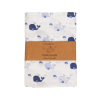maxi-lange bébé mixte garçon fille blanc et bleu motif baleine en coton bio oekotex