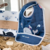 Bavoir naissance bébé Estampille bleu canard