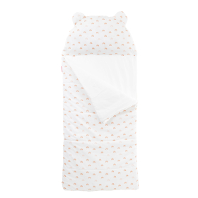 sac de couchage enfant maternelle coton bio avec oreiller intégré et sac de transport motif arc-en-ciel