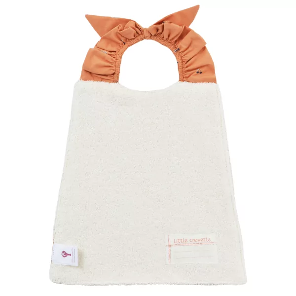 Serviette bavoir élastiqué terracotta mixte fille garçon motif cerises bio oekotex