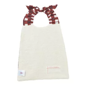 Serviette bavoir élastiqué bordeaux mixte fille garçon brodé bistronome en coton doublé éponge oekotex