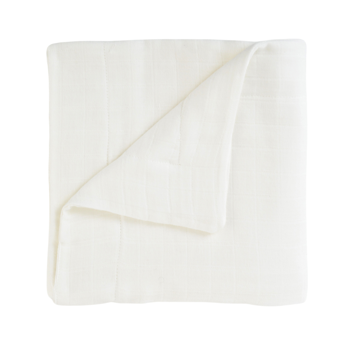 Little Crevette - Couverture bébé en double-gaze unie Nuage de Lait