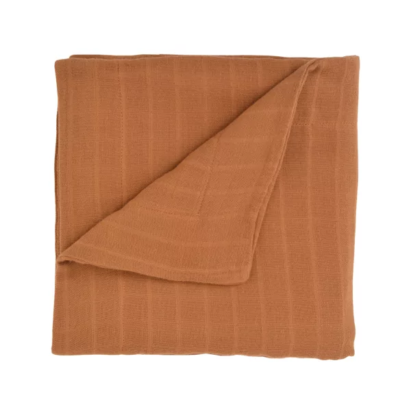 couverture bébé en double-gaze pur coton bio unie caramel