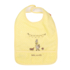 Bavoir mixte garçon fille jaune motif happy birthday en coton bio oekotex