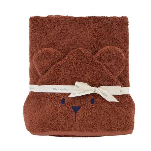 cape de bain bébé rectangulaire à oreilles ourson tonka coton bio oeko-tex