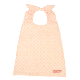 Serviette bavoir élastiqué fleurs roses