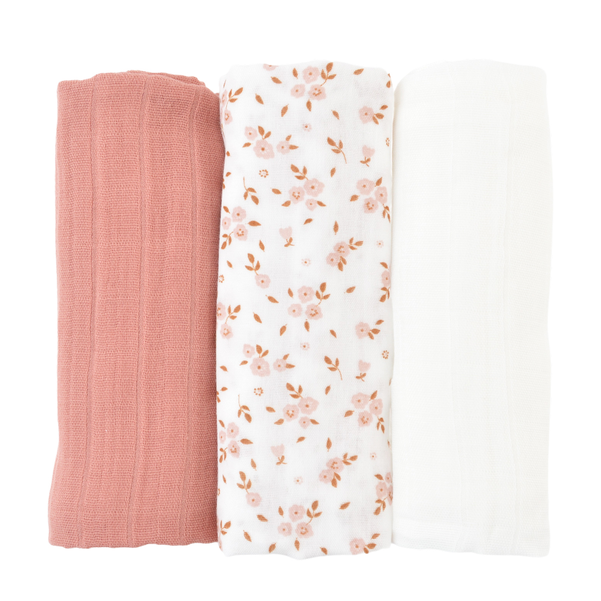 Little Crevette - Lot de 3 langes bébé coton bio* Thaïs