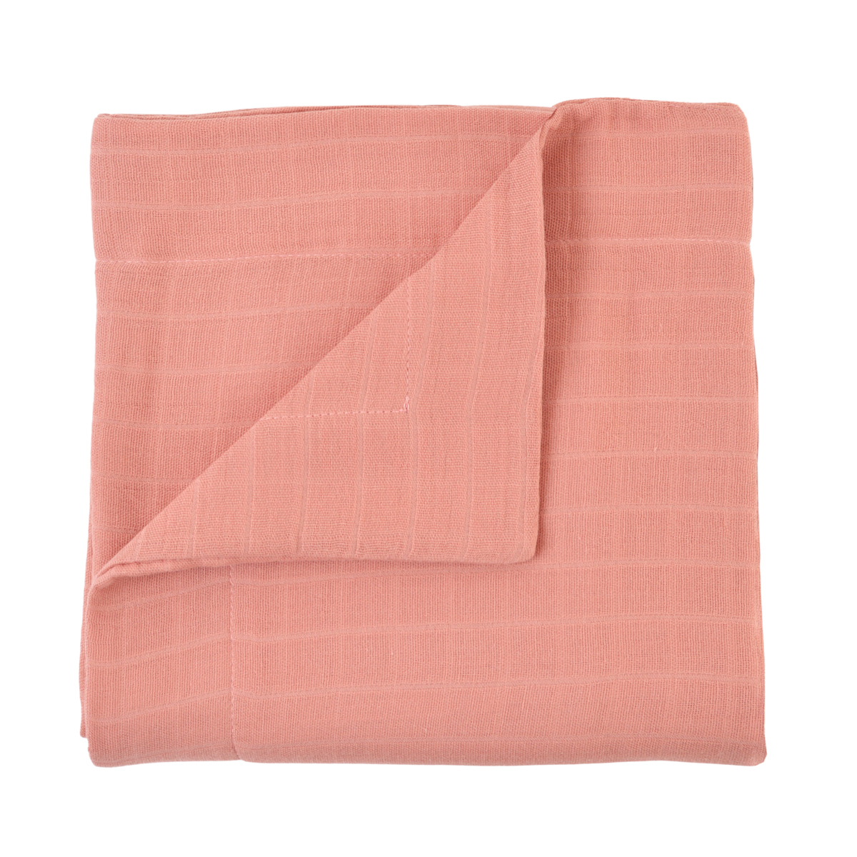 Little Crevette - Couverture bébé en double-gaze unie Bois de rose