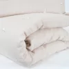 parure de lit bébé housse de couette 100x140 cm et taie d'oreiller en coton bio imprimé oie sur fond sable