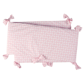 Tour de Lit bébé fille rose motif fleur en coton bio oekotex