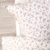 parure de lit bébé housse de couette 100x140 cm et taie d'oreiller en coton bio imprimé fleuri rose et caramel
