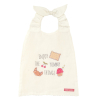 Serviette bavoir élastiqué blanc mixte fille garçon motif nourriture croissant biscuit cerises en coton bio oekotex