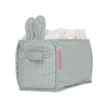 Bac de rangement à couches en tissu avec oreilles de lapin motif à chevrons bleu marine sur fond vert d'eau
