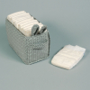 Bac de rangement à couches en tissu avec oreilles de lapin motif à chevrons bleu marine sur fond vert d'eau