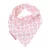 Bavoir bandana bébé fille blanc motif fleur rose fermeture pressions en coton bio oekotex