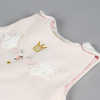 Gigoteuse fille rose pâle motif cygne princesse broderie dorée étoiles phrase en coton bio oekotex