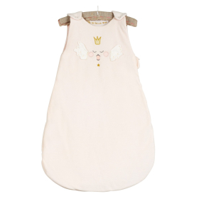 Gigoteuse fille rose pâle motif cygne princesse broderie dorée étoiles phrase en coton bio oekotex