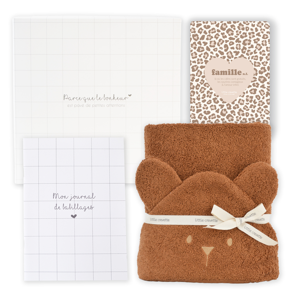 Little Crevette - Coffret cadeau cape de bain Ourson - à composer