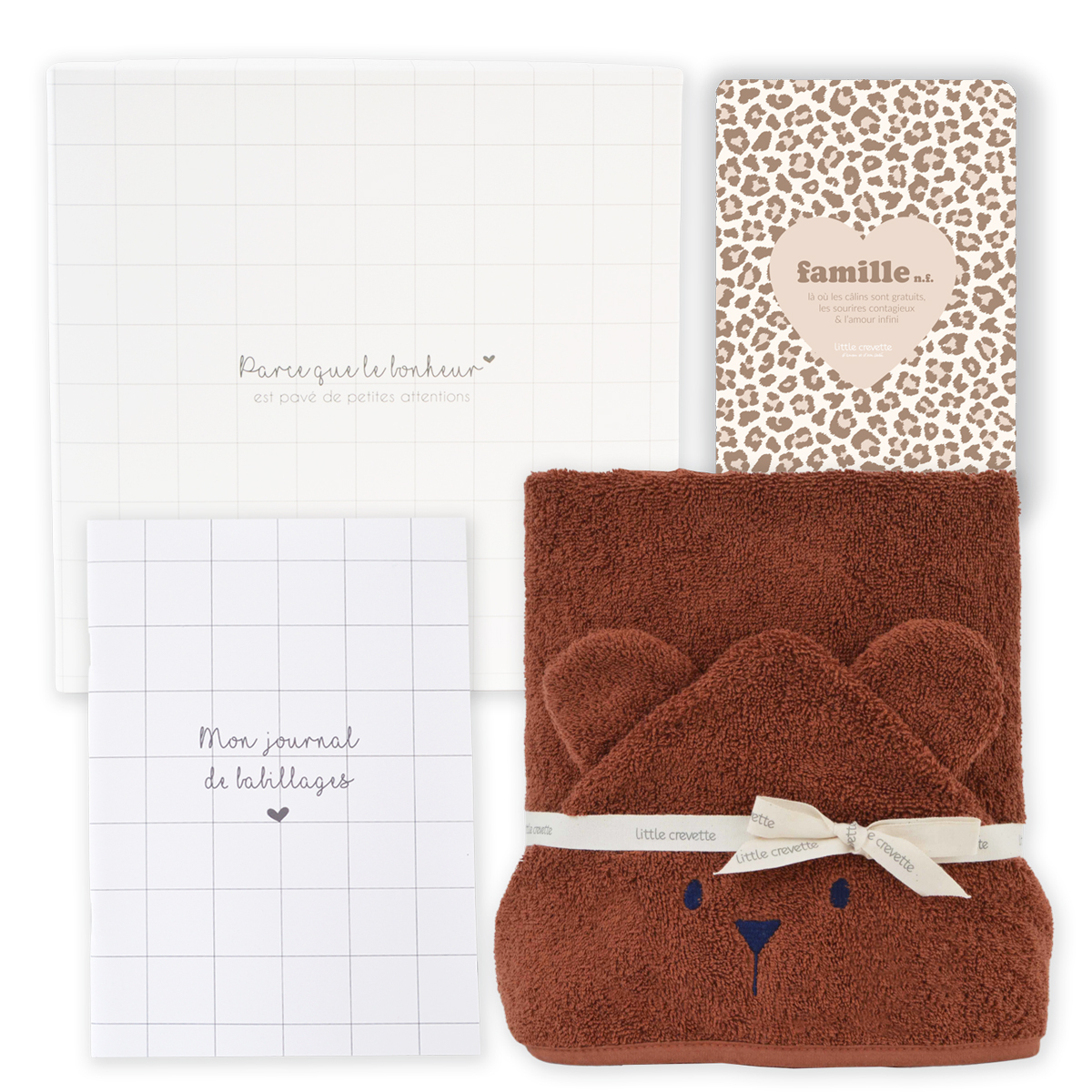 Little Crevette - Coffret cadeau cape de bain Ourson - à composer