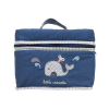 Trousse de toilette bébé enfant Baleine bleue pour fille ou garçon intérieur PVC coton bio
