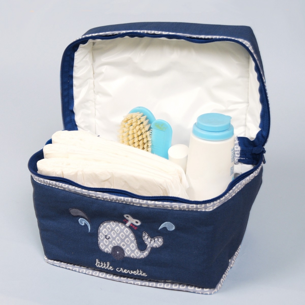 Trousse De Toilette Bebe Bleue Baleine Little Crevette