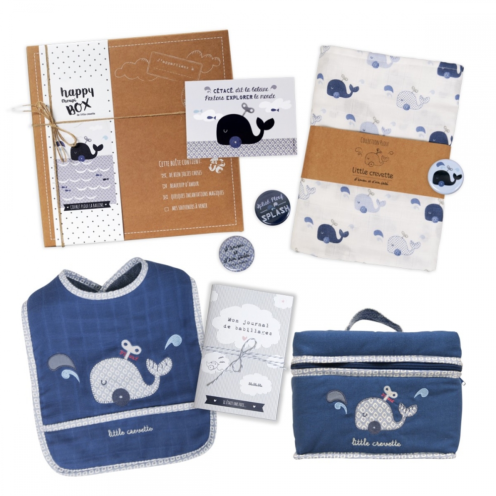 Coffret cadeau bébé Baleine - la moyenne box - Créatrice : Little crevette