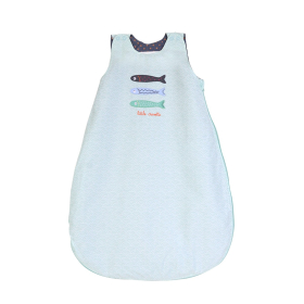 Gigoteuse été légère tog 0,5 mixte fille garçon motif poisson sardine bleu en coton bio oekotex