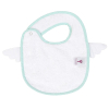 Bavoir mixte garçon fille bleu motif super héros en coton bio oekotex