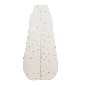 Gigoteuse enfant coton bio 6-10 ans 150cm motif pommes fond écru