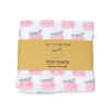 lot de 3 langes bébé fille blanc bleu et rose motif pomme en coton bio oekotex