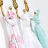 lot de 3 langes bébé fille blanc bleu et rose motif pomme en coton bio oekotex