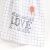 maxi-lange bébé mixte fille garçon blanc à carreaux all you need is love and a doudou en coton bio oekotex