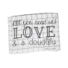 maxi-lange bébé mixte fille garçon blanc à carreaux all you need is love and a doudou en coton bio oekotex