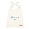 Serviette bavoir élastiqué blanc mixte fille garçon motif poisson en coton bio oekotex