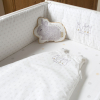 Drap-housse bébé blanc à pois mixte fille garçon 60x120 cm ou 70x140 cm coton bio oekotex