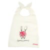 Serviette bavoir élastiqué blanc fille motif couverts en coton bio oekotex