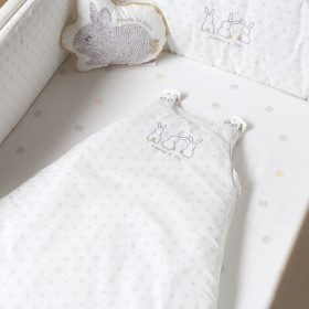 Drap-housse bébé blanc à pois mixte fille garçon 60x120 cm ou 70x140 cm coton bio oekotex