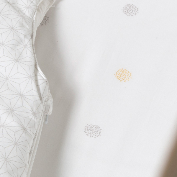Drap-housse bébé blanc à pois mixte fille garçon 60x120 cm ou 70x140 cm coton bio oekotex