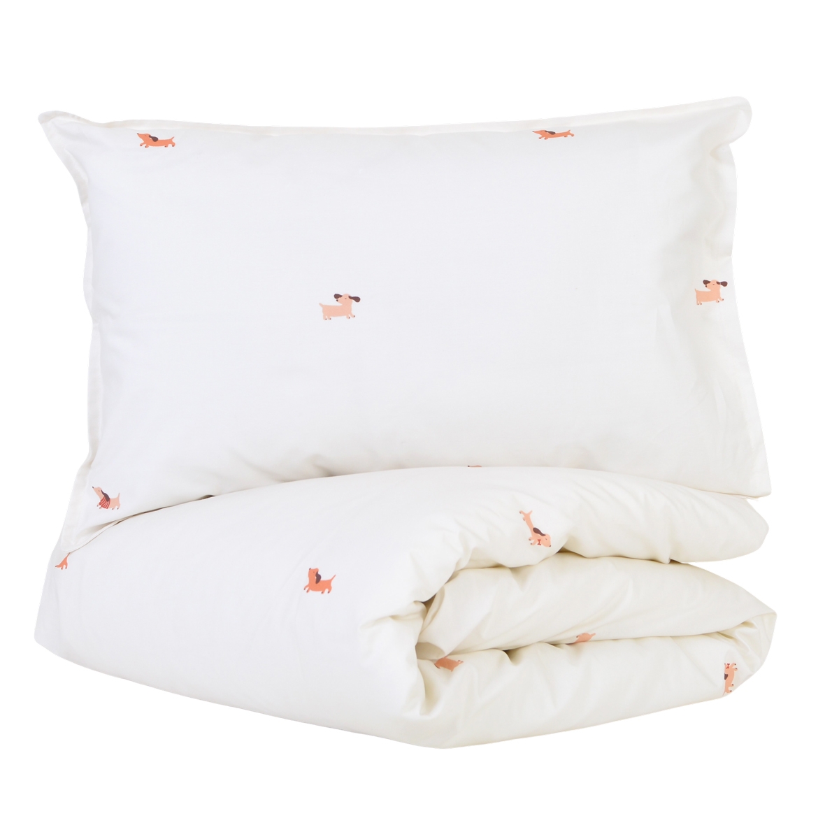 Little Crevette - Parure de lit bébé taie et housse de couette 100x140 cm percale de coton Oscar MADE IN FRANCE