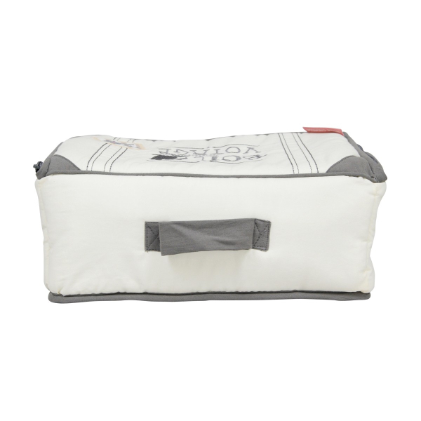 Trousse de toilette enfant fille ou garçon en forme de valise écru et taupe intérieur PVC Mini Express