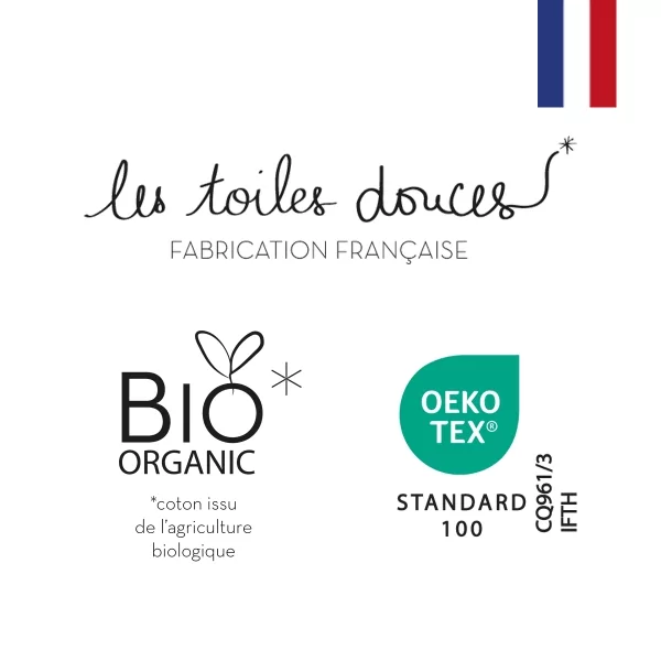 parure de lit enfant imprimée et fabriquée en France en percale de coton bio