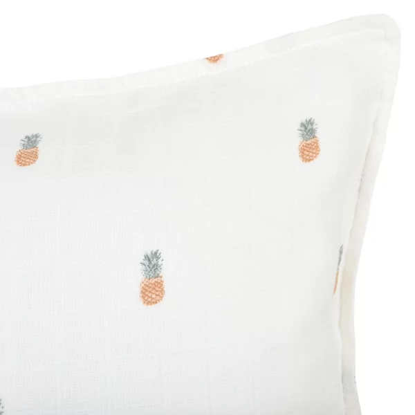 parure de lit bébé ananas taie + housse 100x140 cm en gaze de coton bio