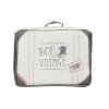 Trousse de toilette enfant fille ou garçon en forme de valise écru et taupe intérieur PVC Mini Express