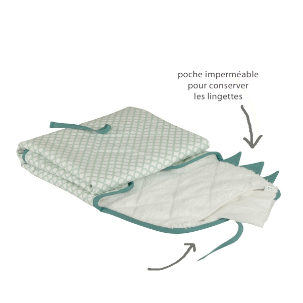 Tapis à langer de voyage imperméable coton bio* MAHE