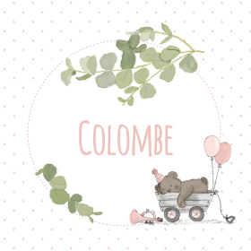 Tableau déco personnalisé Ourson rose