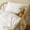 parure de lit bébé housse de couette 100x140 cm et taie d'oreiller en coton bio MADE IN FRANCE imprimé teckels