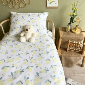 Parure de lit bébé en lange 100x140 cm Limonade| Little Crevette